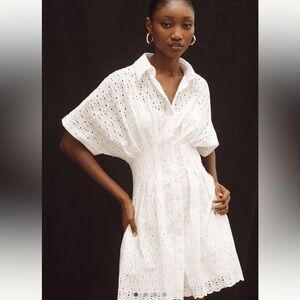 Anthropologie Tobie Mini Shirt Dress - Eyelet edition